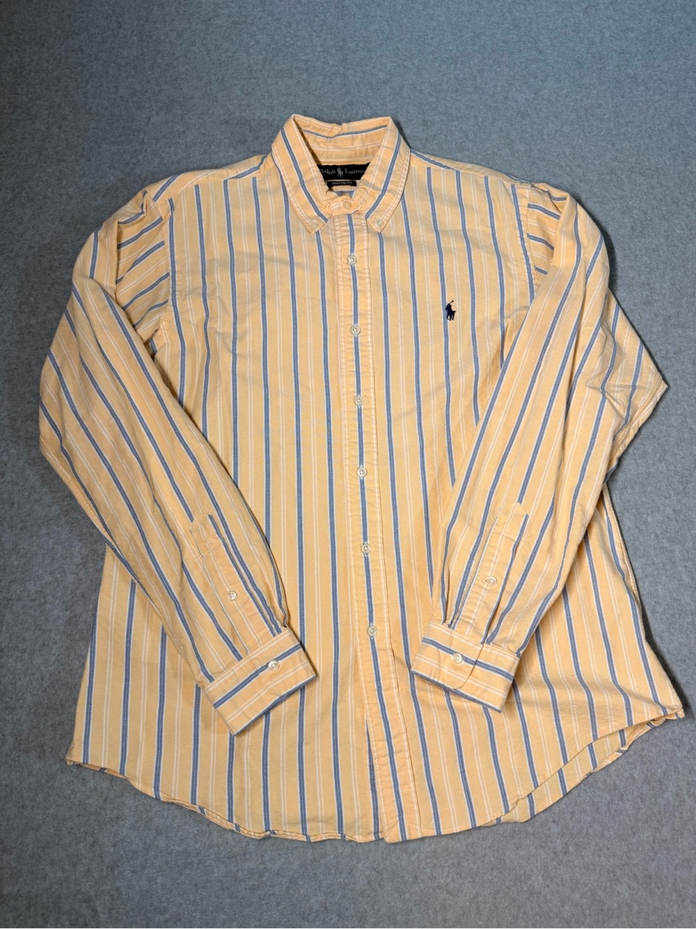 Ralph Lauren Yellow Stripe Long-Sleeve Button-Down Shirt